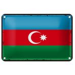 Sac Levha 18 x 12 cm Retro Arma Bayrak Azerbaycan Bayrağı Azerbaycan Bayrağı - DekoNo7