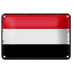Sac Levha 18 x 12 cm Retro Arma Bayrak Yemen Bayrağı - DekoNo7