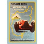 Sac Levha 20 x 30 cm Kavisli Nürburgring Grand Prix 1949 Araba Dekorasyon Hediye Levhası