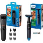 Saç Sakal Düzeltme Şekillendirme ve Vücut Tıraş Makinesi Pilli 2in1 Paket - Altın