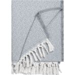 Saçaklı Zigzag Noktalı Desenli 130X160 Koltuk Şalı - 130 x 160 cm - Kahverengi