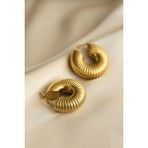 Sacce Scarves & Accessories Büyük Bombeli Halka Küpe Geniş Halka Küpe Gold Renk