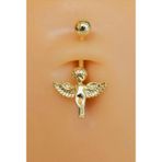 Sacce Scarves & Accessories Gold Çelik Melek Figürlü Göbek Piercing