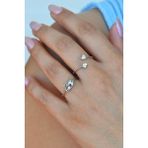 Sacce Scarves & Accessories Kuğu ve Mini Kalp Figürlü Yüzük Ayarlanabilir Eklem Yüzüğü İnce Yüzük Seti Gümüş Renk - Standart