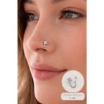 Sacce Scarves & Accessories Mini Çiçek Sıkıştırmalı Hızma – Deliksiz Kullanım, Zirkon Taşlı Rodyum Kaplama Piercing & Kıkırdak Küpesi - 341 - Gümüş