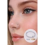 Sacce Scarves & Accessories Mini Top Detaylı Çelik Halka Burun Piercing - 10 mm - Gümüş