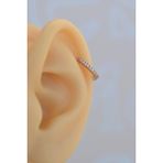 Sacce Scarves & Accessories Taşlı Çelik Halka Model Helix Piercing Tragus Kıkırdak Lob Rose Gold Renkli