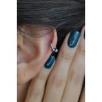Sacce Scarves&Accessories 8 mm Gümüş Renk Çelik Top Uçlu Taşlı Septum Kıkırdak Piercing