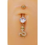 Sacce Scarves&Accessories FGKRSTU8 Çelik Yılan Figürlü Göbek Gold Piercing