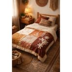 Saçlı Battaniye 160X210 Etnik Desenli Termal - 160 x 210 cm - Çok Renkli