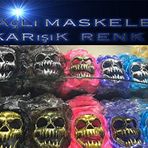 Saçlı Kuru Kafa İskelet Maske 1 Adet stokCMSKS11-789