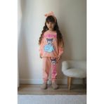 Sacro Kids Kuromi Desenli Eşofman-Sweatshirt 2 Iplik Mevsimlik Kız Çocuk Takım - Yavru Agzı - 3 - 4 Yaş