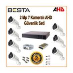 Sad 2mp Ahd 1080P Gece Görüşlü 7 Kameralı Güvenlik Sistemi Su Geçirmez Kamera Seti