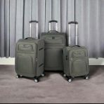 Saddlebag Carry-On Premium Lüx Kumaş Seyehat Valizi 3' Lü Set - Gri