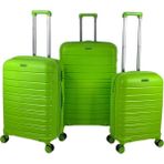 Saddlebag Karbon Pp Seyahat Valizi Horizon Serisi Kırılmaz Bavul, 3'lü Set - Fıstık Yeşili