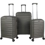 Saddlebag Karbon Pp Seyahat Valizi Horizon Serisi Kırılmaz Bavul, 3'lü Set - Füme