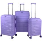 Saddlebag Karbon Pp Seyahat Valizi Horizon Serisi Kırılmaz Bavul, 3'lü Set - Lila