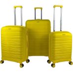 Saddlebag Karbon Pp Seyahat Valizi Horizon Serisi Kırılmaz Bavul, 3'lü Set - Sarı