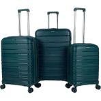 Saddlebag Karbon Pp Seyahat Valizi Horizon Serisi Kırılmaz Bavul, 3'lü Set - Zümrüt Yeşili