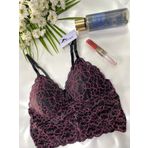 Sade Aderente Dantelli Kaplı Bralet Sütyen Büstiyer Siyah 80