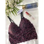 Sade Dantelli Kaplı Bralet Sütyen Büstiyer - Bordo - 85
