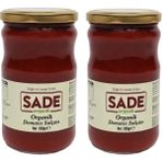 Sade Organik Domates Salçası 650 gr 2'li İkili Paket, Türkiye Menşeli Organik Ürün - 1,3 kg