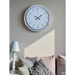Sade Tasarım Beyaz 40 Cm Metal Standart Duvar Saati