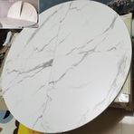 Sadece 47 ila 87 inç Yuvarlak Masa Üstü, Ahşap Çeyrek Katlanır Masa Üstü, Mutfak Sehpası için Ev Kullanışlı Masa Üstü, Ceviz Tik Maun Mermer Doku (Taş Doku, 140 cm (55 inç)