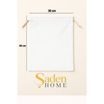 SADEN HOME AĞZI BÜZGÜLÜ BEYAZ HAM BEZ KESE -TORBA-ORGANİZER-DÜZENLEYİCİ-SAKLAMA KESESİ-AYAKKABI KESESİ