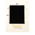 SADEN HOME AĞZI BÜZGÜLÜ SİYAH HAM BEZ KESE -TORBA-ORGANİZER-DÜZENLEYİCİ-SAKLAMA KESESİ-AYAKKABI KESESİ