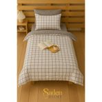 SADEN HOME TEK KİŞİLİK LASTİKLİ CARŞAFLI NEVRESİM TAKIMI KARELİ