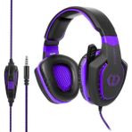 Sades AH28 3.5 mm Stereo Ses Kablolu Siyah ve Mor Renk Oyuncu Kulaklığı