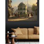 Şadırvanda Cami Önü Kalabalığı Dekoratif Kanvas - Mdf Ahşap Tablo