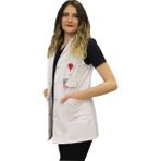 Safa Forma Gömlek Yaka Kadın Kısa Boy - Kolsuz Doktor Önlüğü , Öğretmen Önlüğü , Hastane Forması , Beyaz Önlük - XL