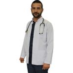 Safa Forma Hakim Yaka Erkek Doktor Önlüğü , Hemşir , Öğretmen , Lab Eczacı Laboratuvar Önlüğü , Beyaz Önlük - XS
