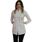 Safa Forma Hakim Yaka Kadın Ceket Boy - Uzun Kol Doktor Önlüğü , Öğretmen Laboratuvar , Hastane Beyaz Önlük - XS