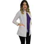Safa Forma Hakim Yaka Kadın Ceket Boy - Uzun Kol Doktor Önlüğü , Öğretmen , Laboratuvar , Hastane Forması , Beyaz Önlük - XS