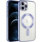 Safa İphone 12 Pro Max Uyumlu Kamera Korumalı Magsafe Wireless Şarj Özellikli Zore Demre Kılıf-Lila