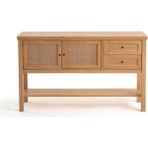 Şafak Mobilya Altea Rattan Detaylı Raflı Masif Konsol - 150X80 - Natürel
