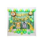 Safari Balon Konsept Happy Birthday Balon 4 Adet Safari Folyo Balon Ve Zincir Seti