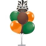 Safari Hayvan Temalı Balon (Zebra) ve 7 Li Balon Standı