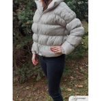 Safari Kadın Dik Yaka Kısa Şişme Mont - Taş - L
