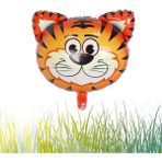 Safari Kafa Kaplan Folyo Balon 55 cm - 22 Inç - Siyah - Turuncu