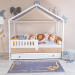 Safari Montessori Bebek-Çocuk Uyku Seti 90X190 - Turuncu - Gri