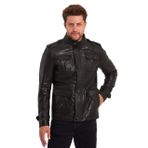 Safari Stil Siyah Erkek Hakiki Deri Mont XL