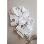 Safari Temalı Alt-Üst Pijama Takımı (Erkek Çocuk) - 001-Beyaz