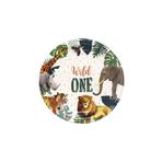 Safari Temalı Tabak Wild One Yazılı 1 Yaş Doğum Günü Parti Tabağı
