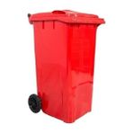 Safell Plastik Çöp Konteyneri 240 Litre Konteyner - A+ Isıya Karşı Dayanıklı Malzeme - Kırmızı