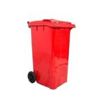 Safell Plastik Çöp Konteyneri 240 Litre Konteyner - A+ Isıya Karşı Dayanıklı Malzeme - Kırmızı
