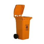 Safell Plastik Tıbbi Atık Çöp Konteyneri 120 Litre Konteyner - A+ Isıya Karşı Dayanıklı Malzeme - Turuncu